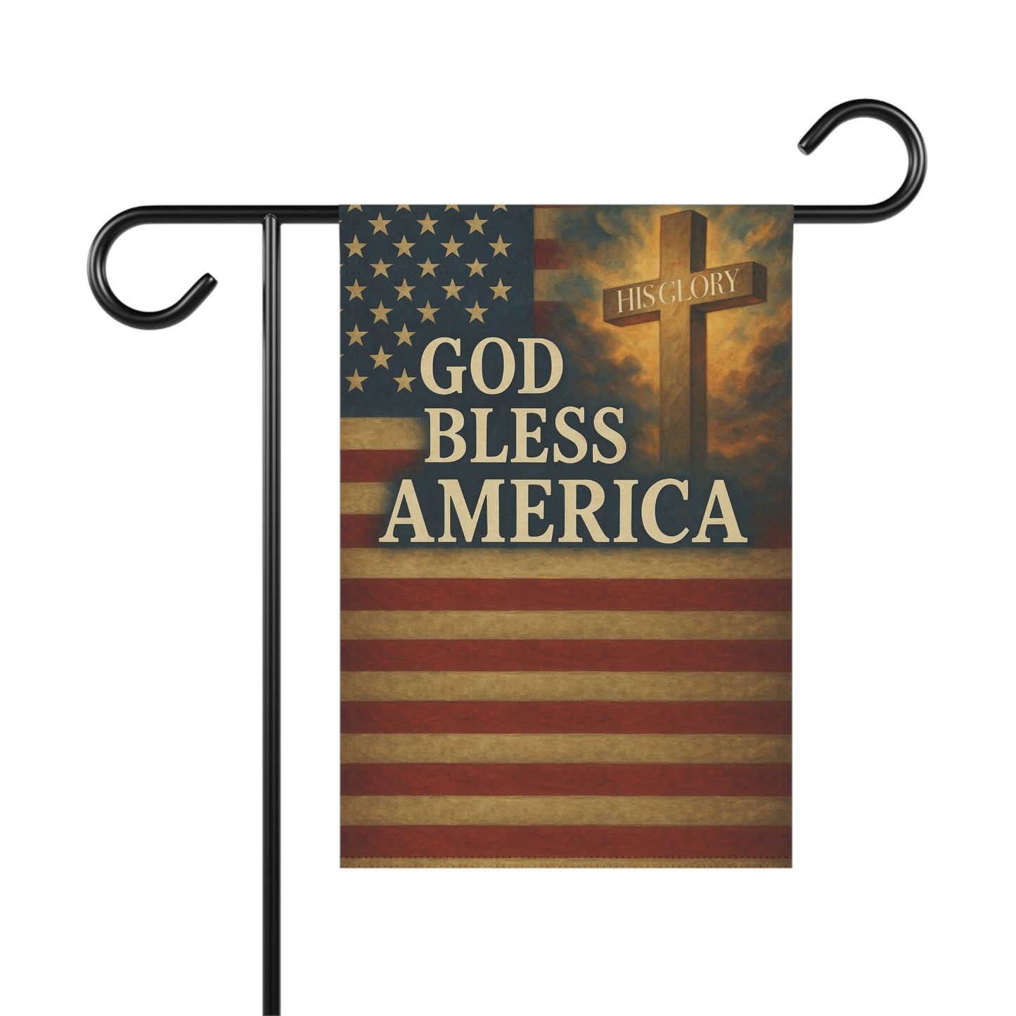 His Glory “God Bless America” Garden & House Banner