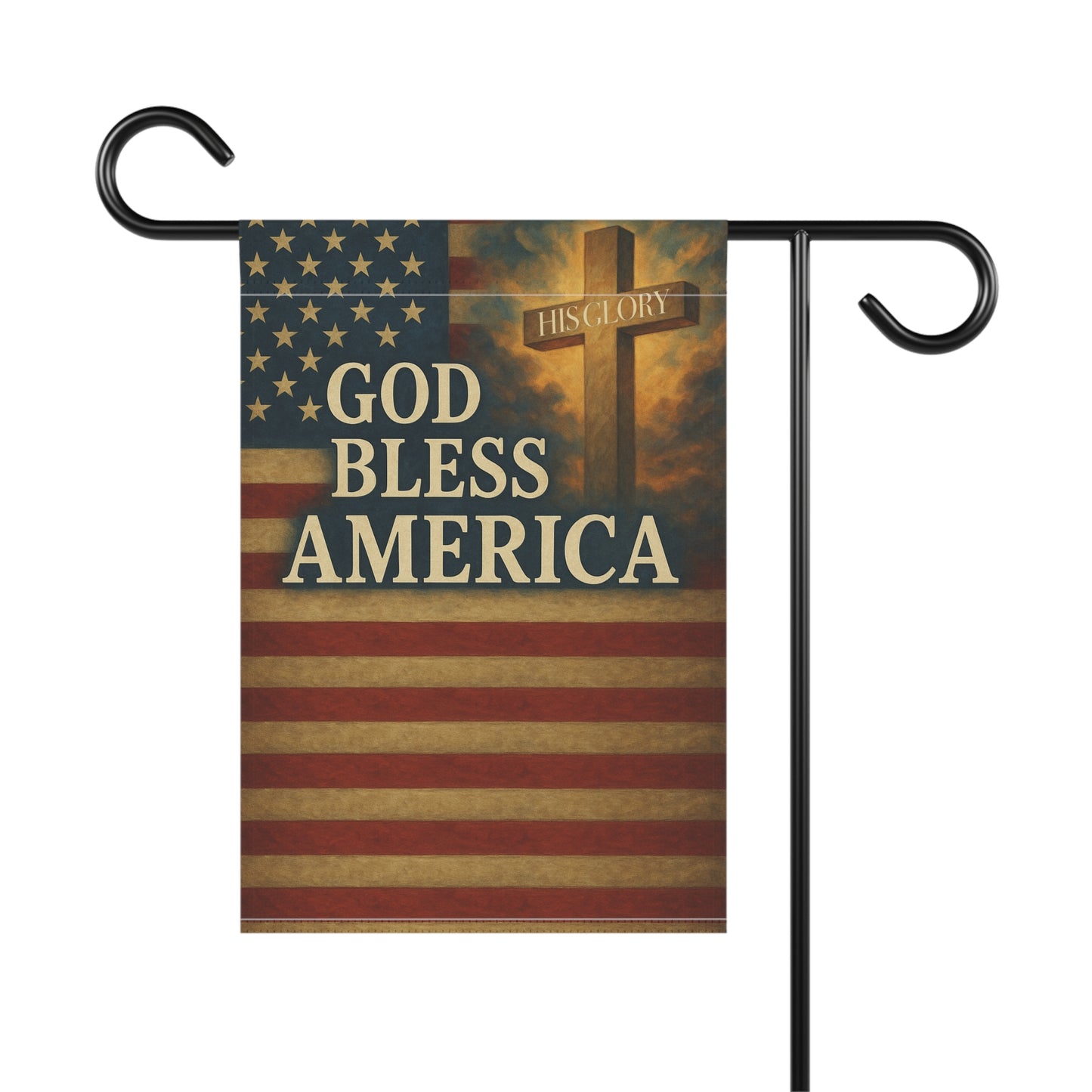 His Glory “God Bless America” Garden & House Banner