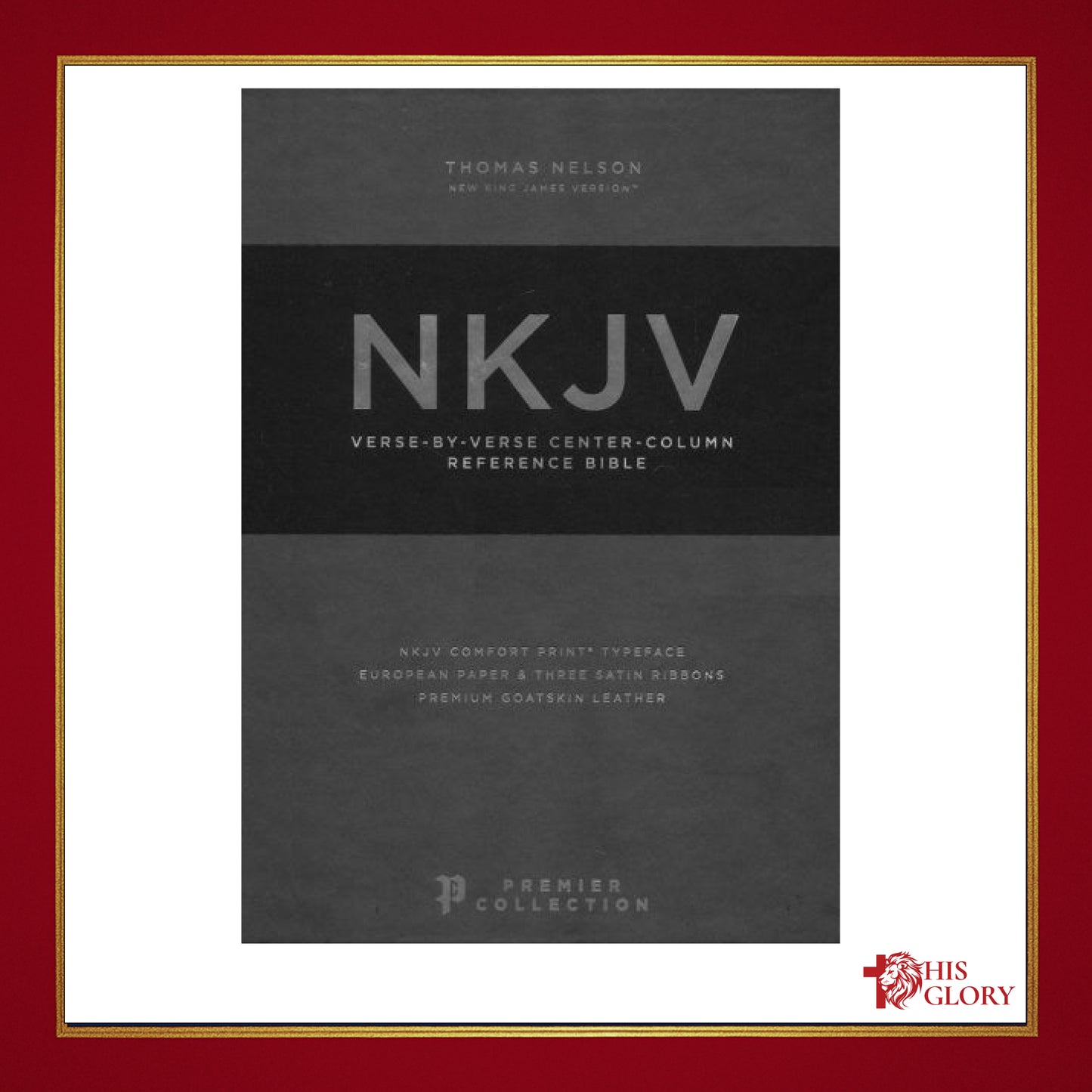 NKJV Classic Verse by Verse Center Column Reference Bible - Premium Goatskin - Black