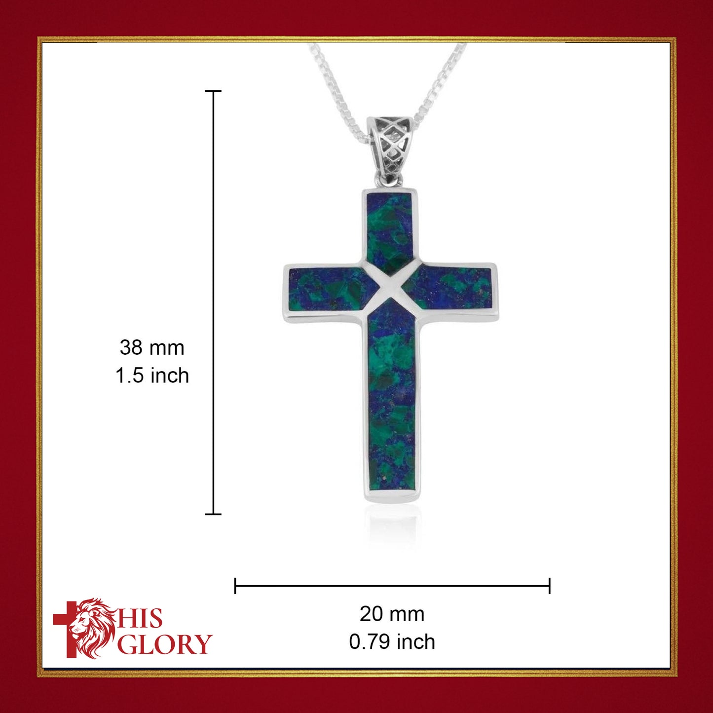 Sterling Silver Cross Necklace with Eilat Stone
