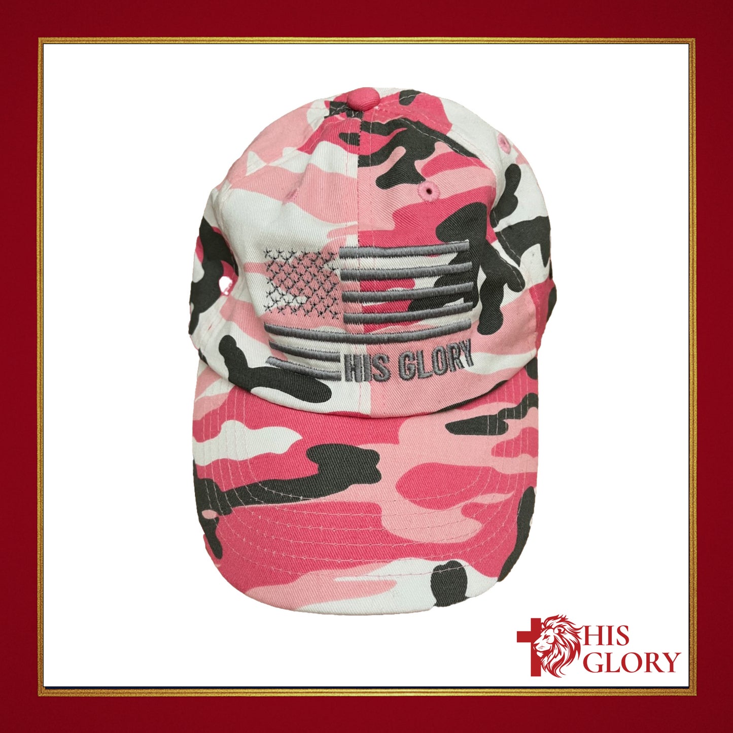 His Glory "Pink Camo Flag" Hat