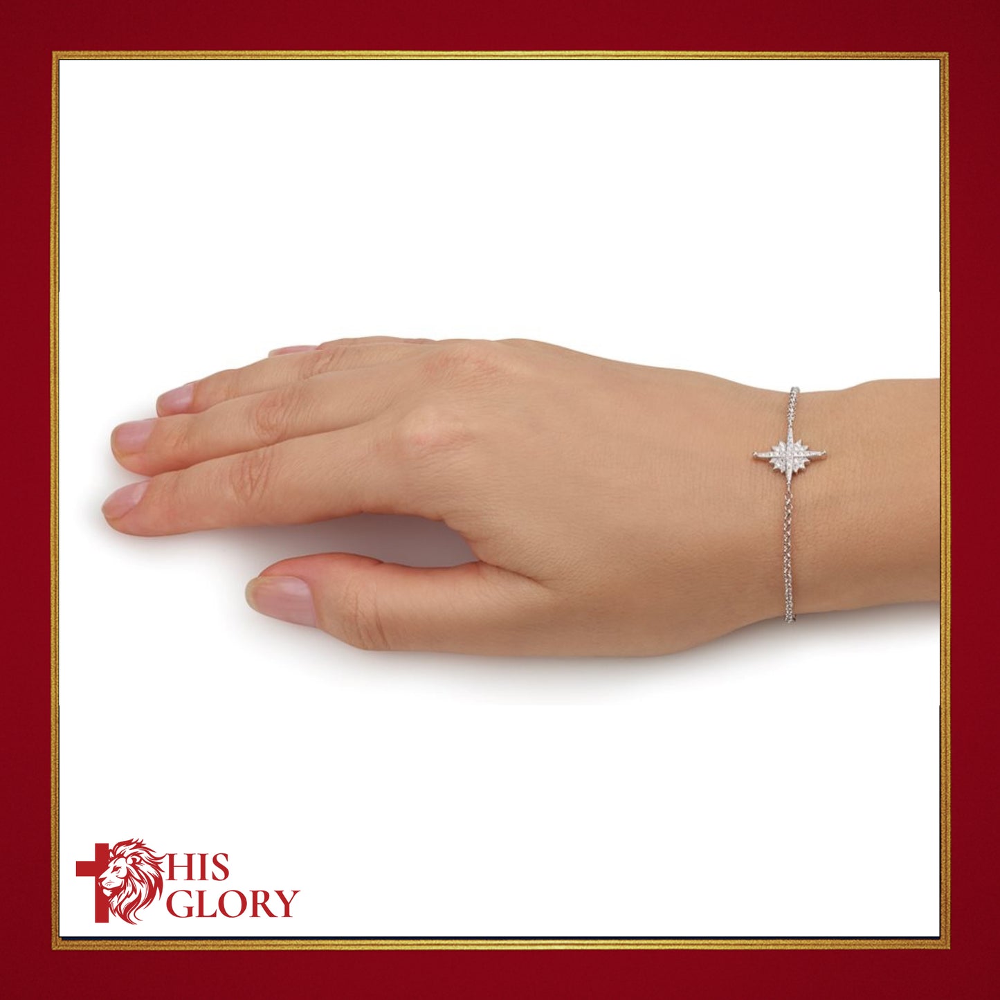 Sterling Silver Star of Bethlehem Bracelet with Zircon Stones