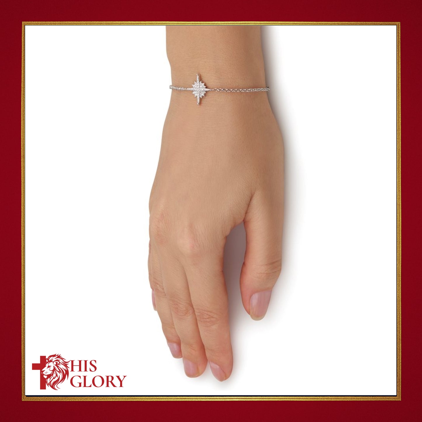 Sterling Silver Star of Bethlehem Bracelet with Zircon Stones