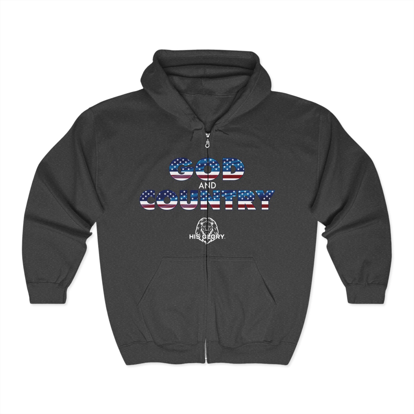 His Glory "God & Country" Full Zip Unisex Hoodie