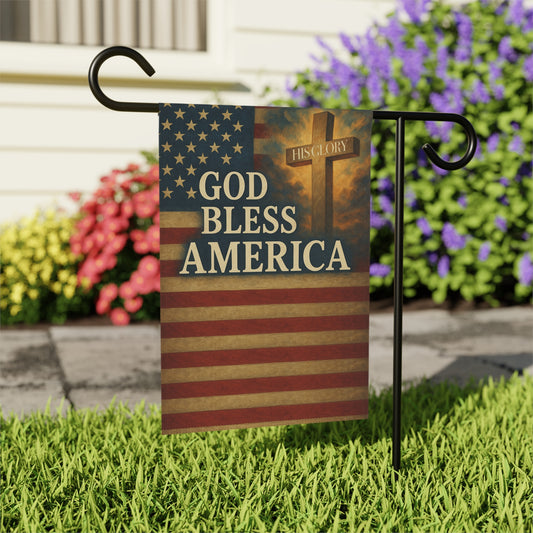 His Glory “God Bless America” Garden & House Banner