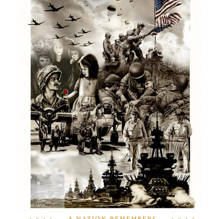 WWII Painting - 'A Nation Remembers'