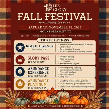His Glory Ranch Fall Event