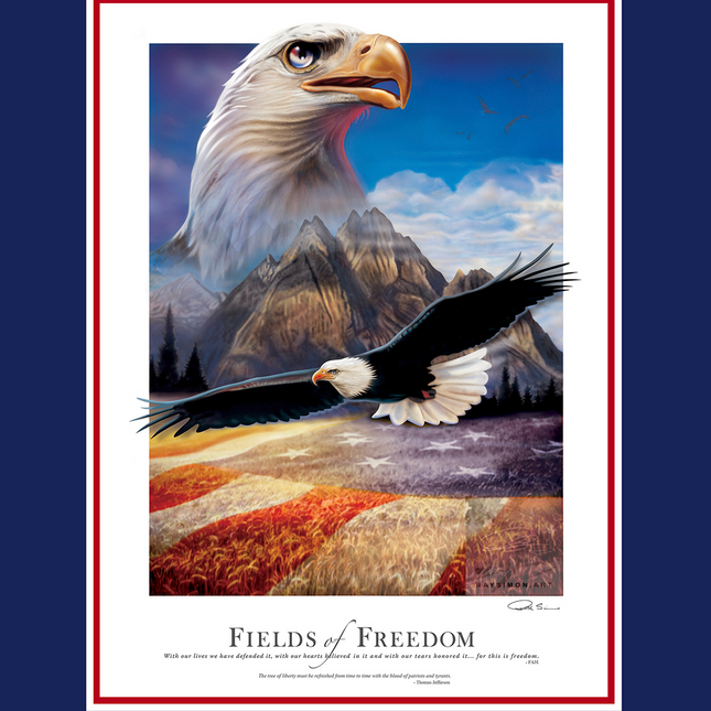 American Bald Eagle Painting - 'Fields of Freedom'