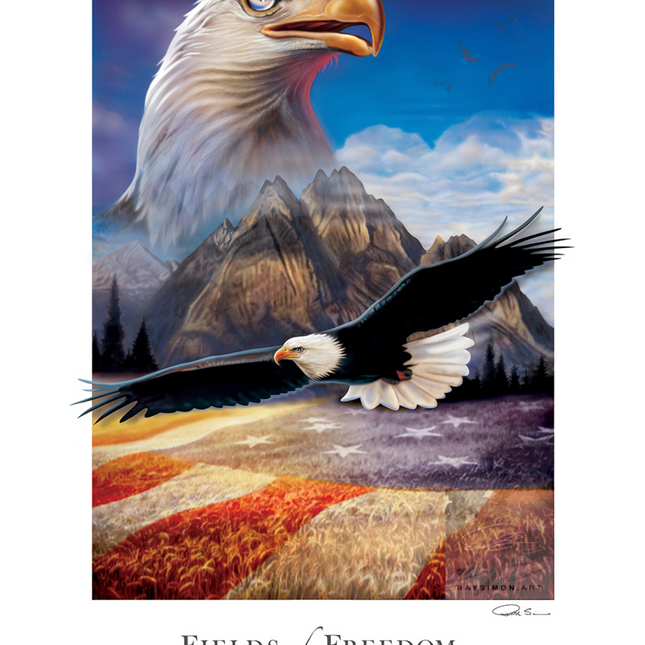 American Bald Eagle Painting - 'Fields of Freedom'