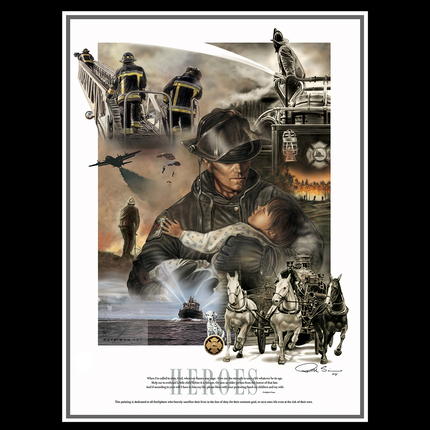 Firefighter Artwork - 'Heroes'