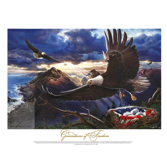 American Bald Eagle Painting - 'Generations of Freedom'