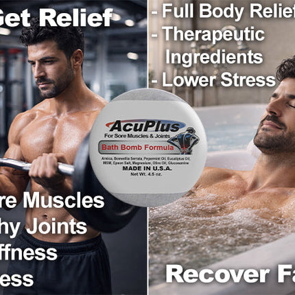 AcuPlus Ultimate Comfort Bundle – Cream, Roll-On, and 3 Bath Bombs