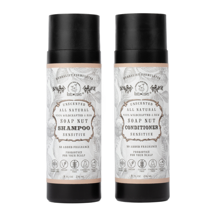 All Natural Soapnut Shampoo and Conditioner Set- UNSCENTED- wild fermented probiotics for your scalp