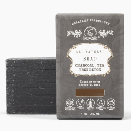 Organic Vegan Charcoal + Tea Tree Detox Bar Soap