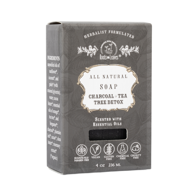 Organic Vegan Charcoal + Tea Tree Detox Bar Soap