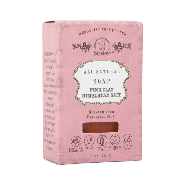 Organic Vegan Pink Clay + Himalayan Salt Bar Soap
