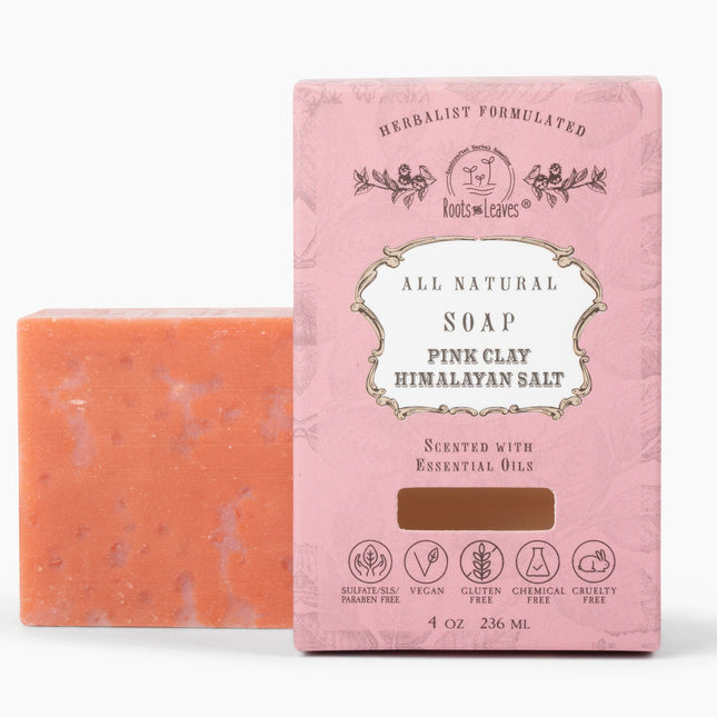 Organic Vegan Pink Clay + Himalayan Salt Bar Soap