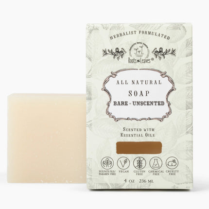 Organic Vegan Bare Unscented Bar Soap