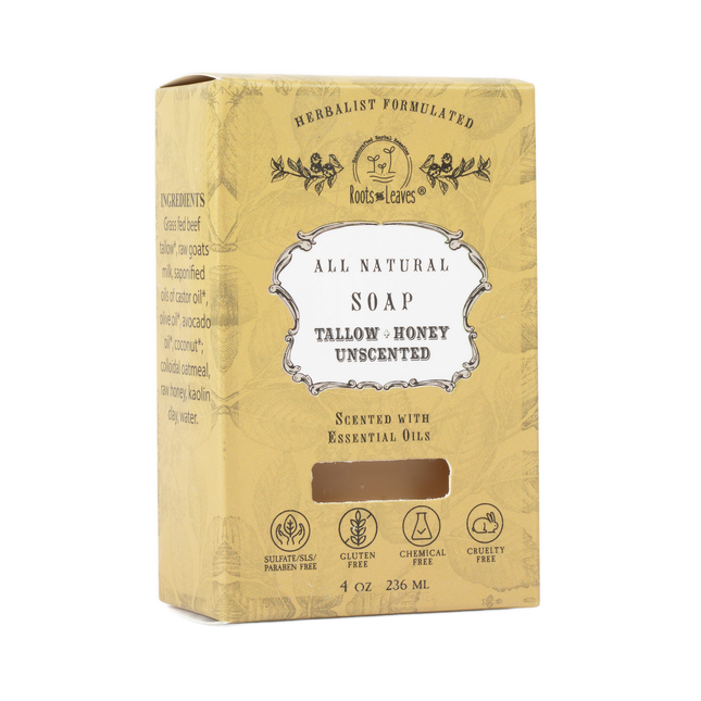 Organic TALLOW+HONEY Unscented Bar Soap
