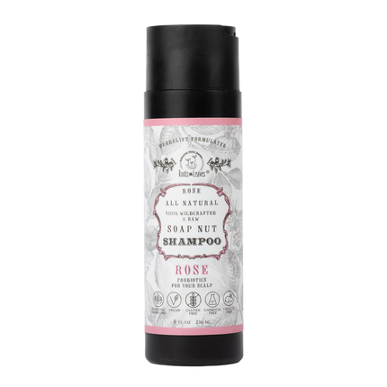 All Natural Soapnut SHAMPOO - ROSE- wild fermented probiotics for your scalp