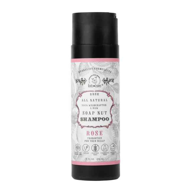 All Natural Soapnut SHAMPOO - ROSE- wild fermented probiotics for your scalp