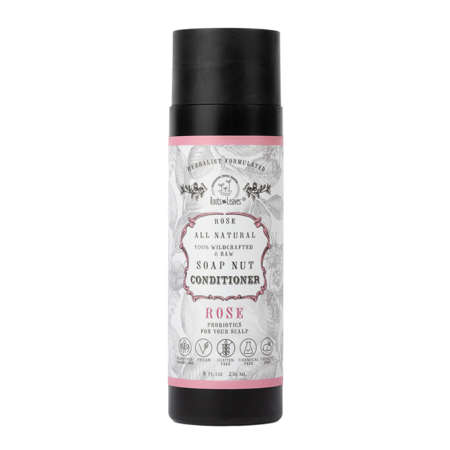 All Natural Soapnut CONDITIONER - ROSE- wild fermented probiotics for your scalp