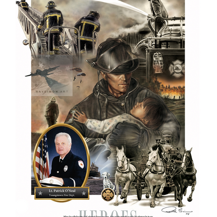 Firefighter Artwork - 'Heroes'
