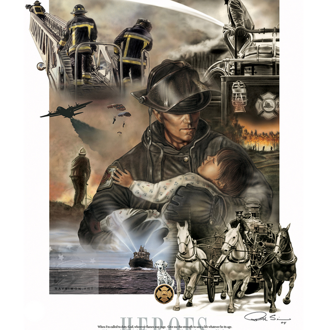 Firefighter Artwork - 'Heroes'