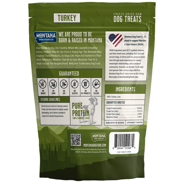 Turkey Heart Freeze-dried Raw Trail Snacks (Treats) for Dogs 3oz