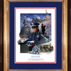 Framed Giclee Mat / Black Policewoman / No