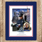 Framed Giclee Mat / White Policewoman / Yes