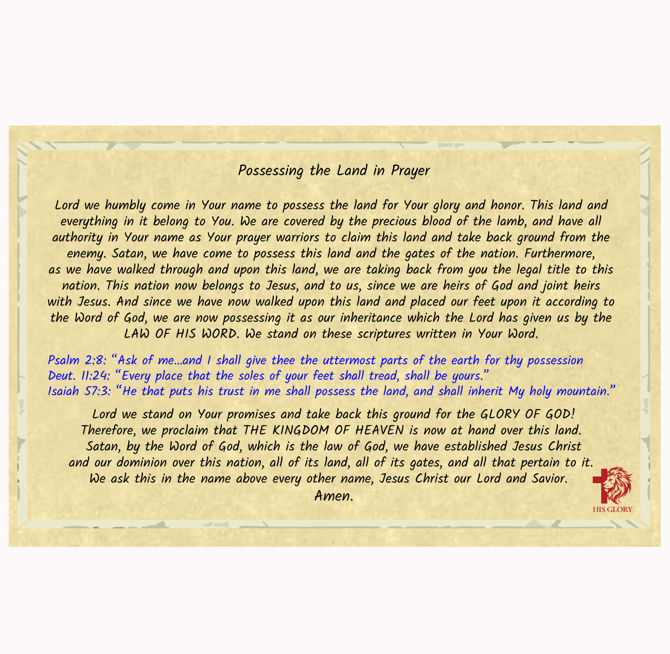 Possess the Land in Prayer Kit