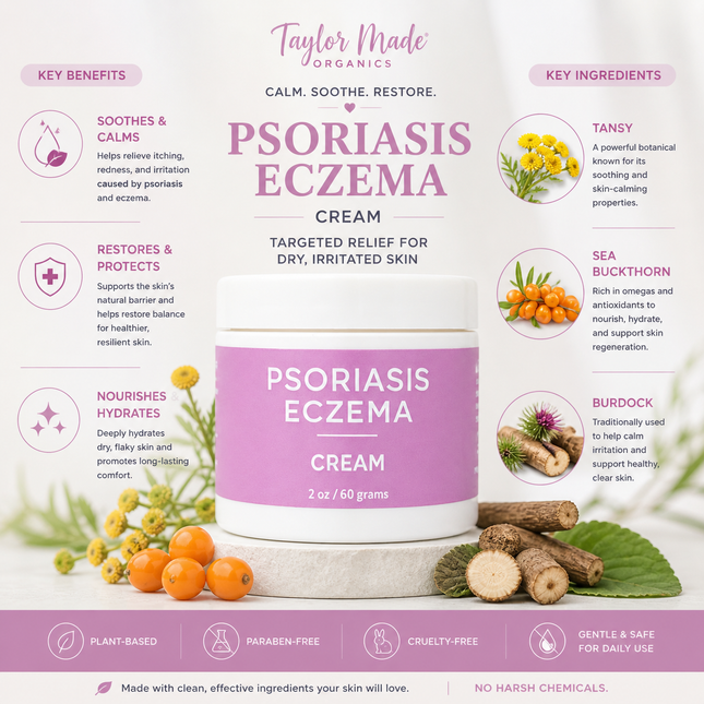 Psoriasis + Eczema Organic Cream - itchy skin