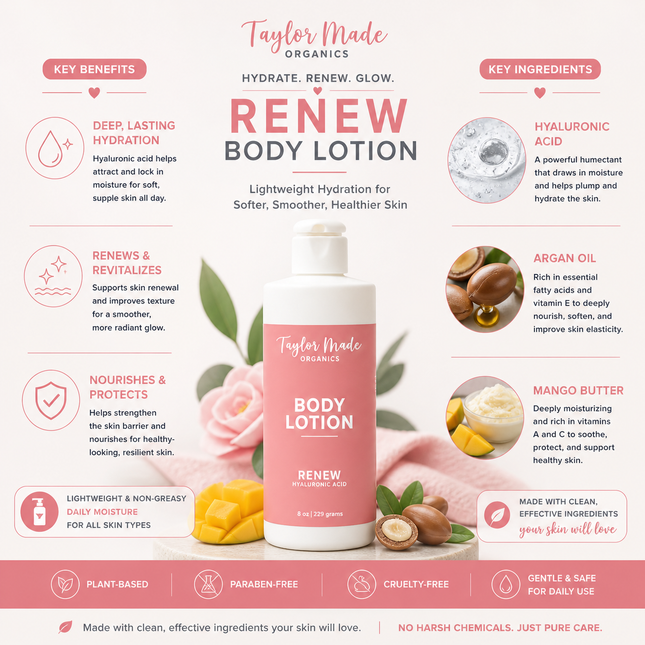Renew Organic Lotion with hyaluronic acid