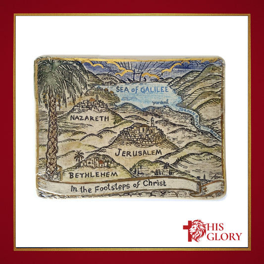 Art In Clay Ceramic Limited Edition Plaque Cartographic “The Footsteps of Christ”