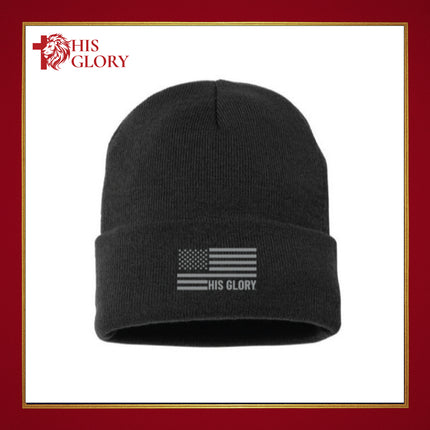 His Glory "Flag" Embroidered Beanies
