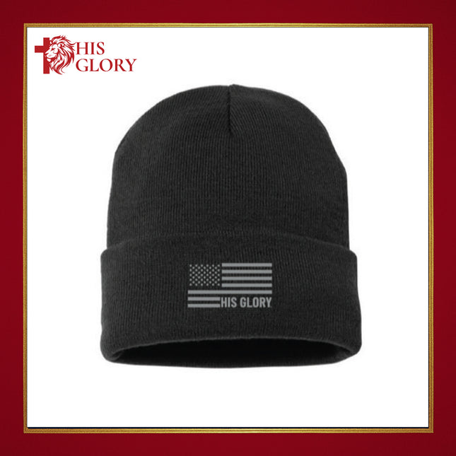 His Glory "Flag" Embroidered Beanies