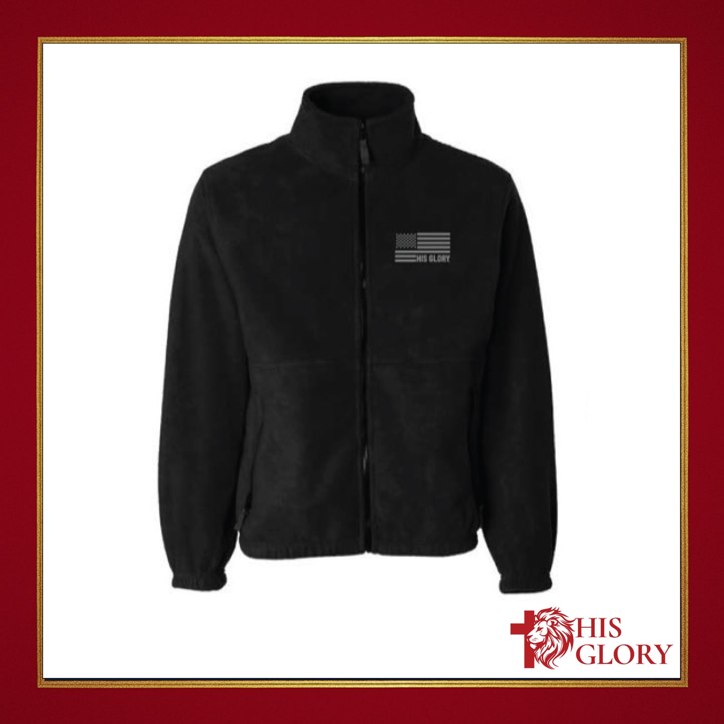 His Glory "Flag" Embroidered Fleece Men's Jacket