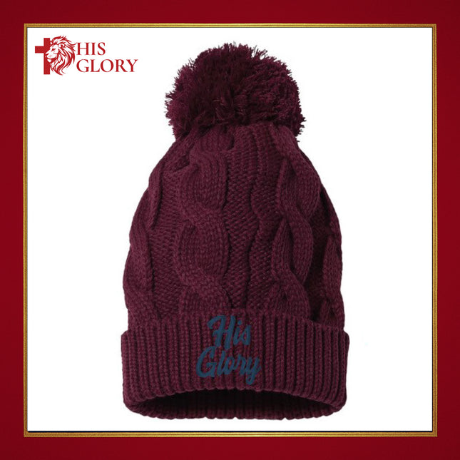 His Glory Embroidered Twisted Cuff Beanies