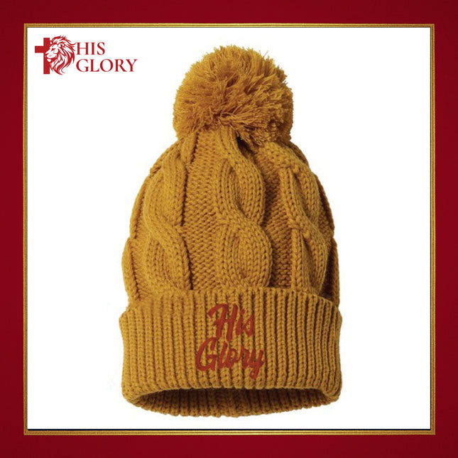 His Glory Embroidered Twisted Cuff Beanies