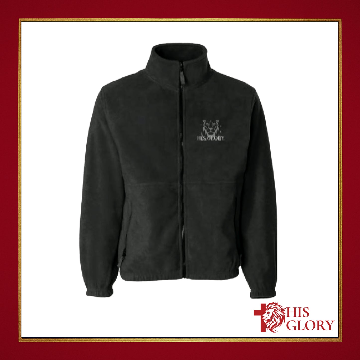 His Glory "Lion" Embroidered Fleece Men's Jacket