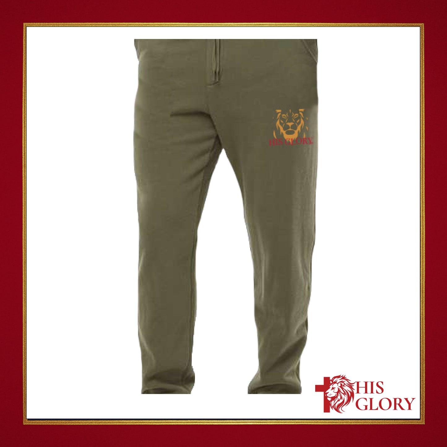 His Glory "Lion" Embroidered Unisex Sweatpants