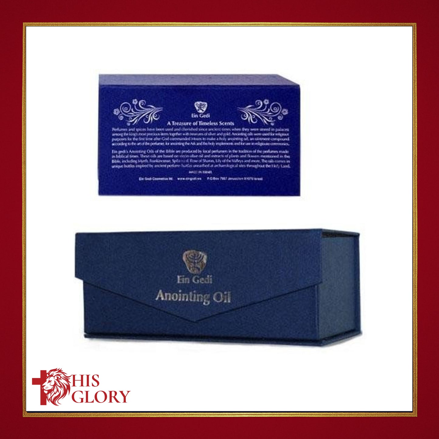 Light of Jerusalem Anointing Oil with Gold Torah Bottle