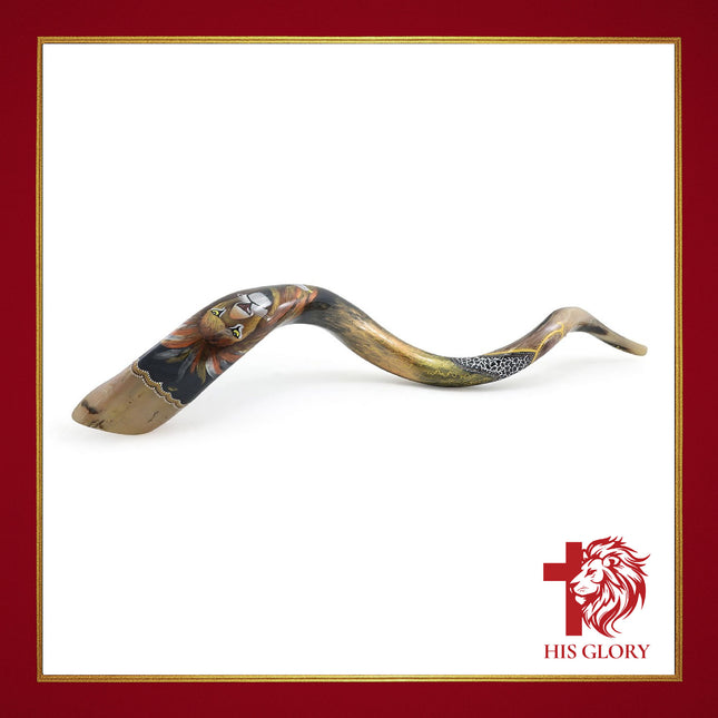 Hand Painted Lion of Judah Shofar - 40"
