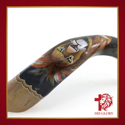 Hand Painted Lion of Judah Shofar - 40"