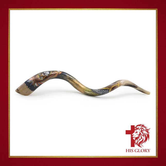 Hand Painted Lion of Judah Shofar - 40"