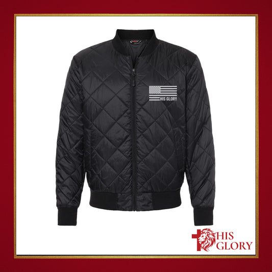 His Glory Men's Quilted Bomber Jacket