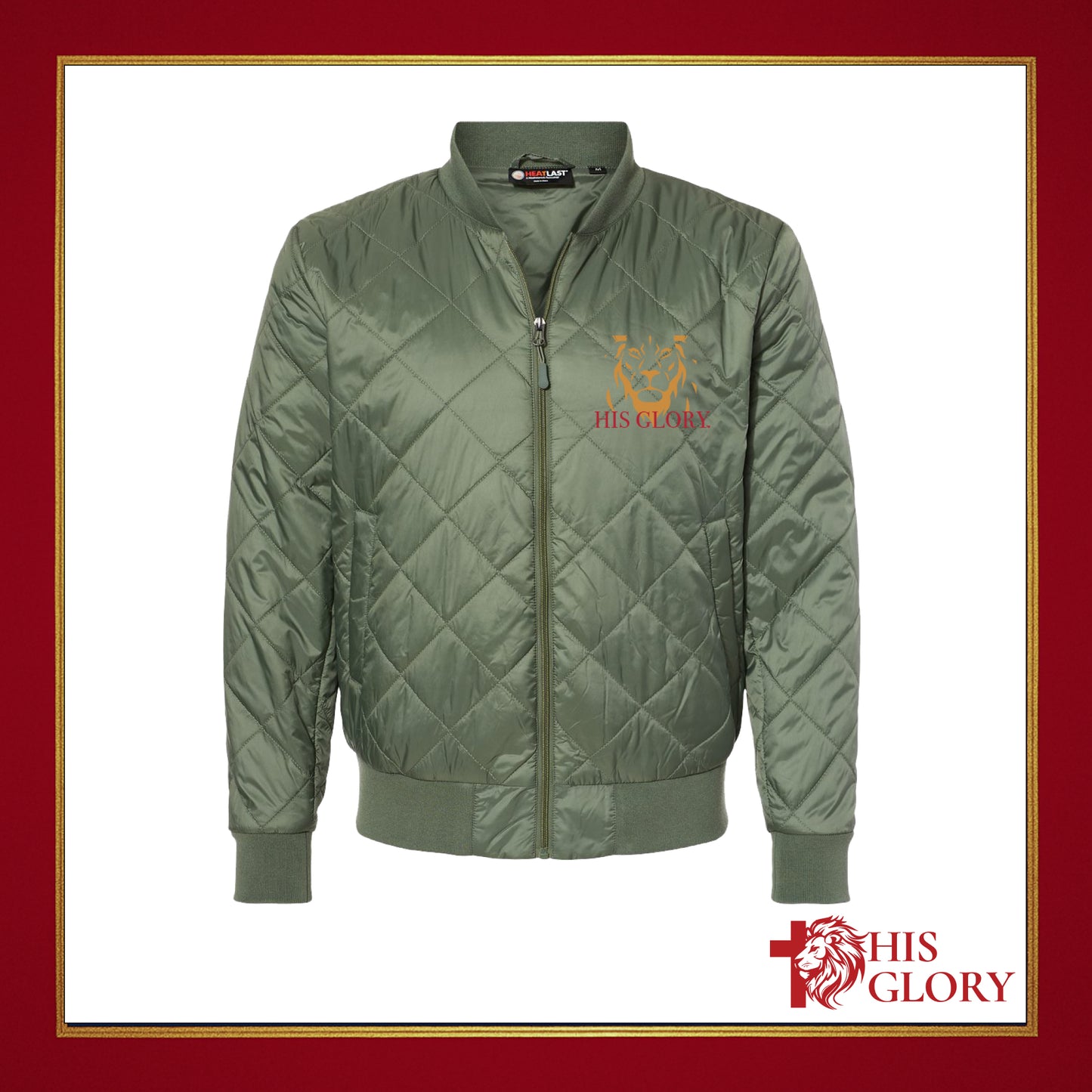His Glory Men's Quilted Bomber Jacket