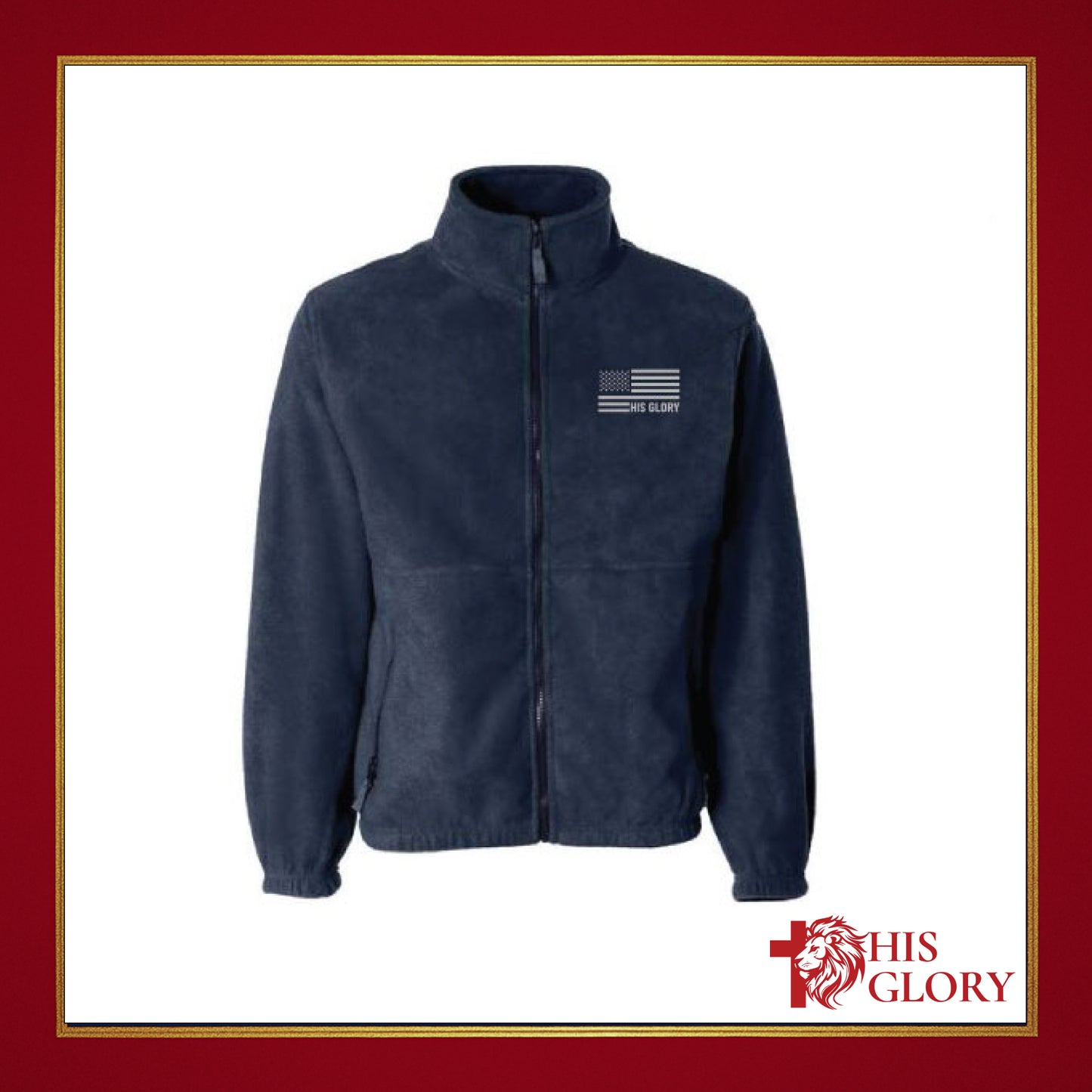 His Glory "Flag" Embroidered Fleece Men's Jacket