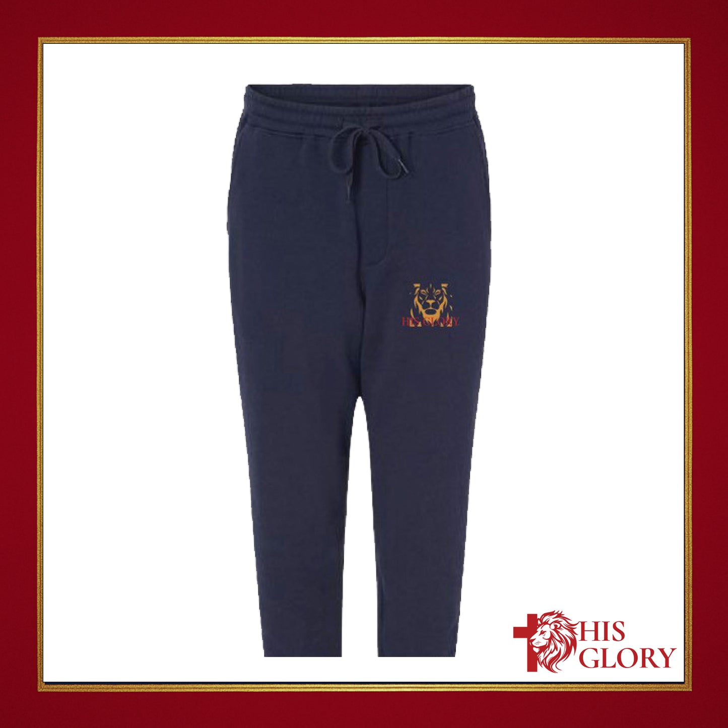 His Glory "Lion" Embroidered Unisex Sweatpants